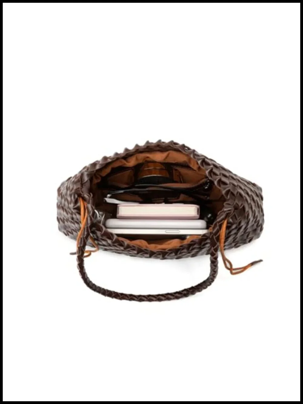 Woven Hobo Shoulder Bag Faux Leather Handbag Crossbody Purse